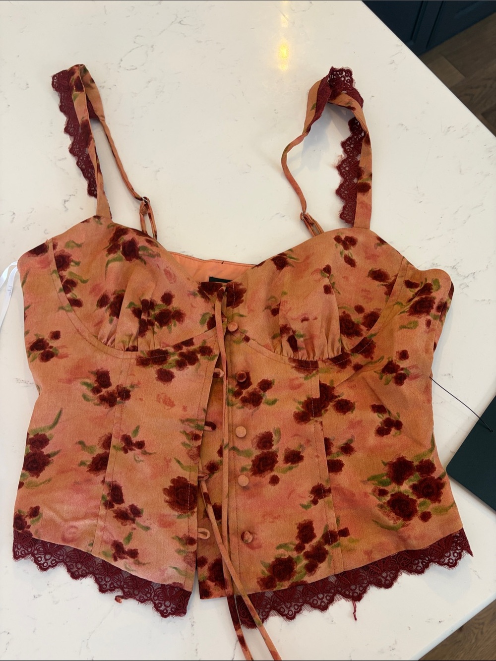 NWT Lace-Trim Tank Top
